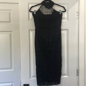 Pretty Little Thing | Midi black beaded halter dress